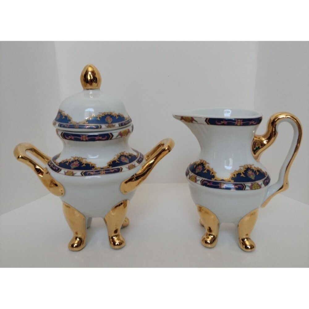 Porcelain Set Sugar & Creamer Vintage By Tiger Made In  Japan Collectible